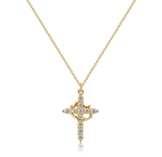 Collier Croix couronne