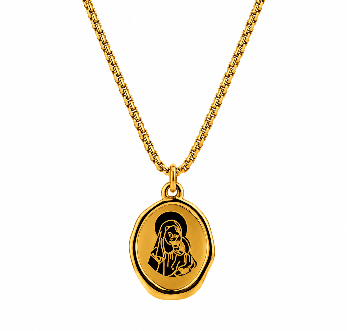 Collier Médaille Vierge Marie – Élégance & Foi. Coffret 🎁 inclus